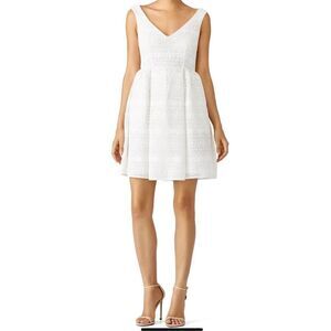 Red Valentino Women's Floral Macrame Lined Mini Dress Pockets White Sz 46/10‎